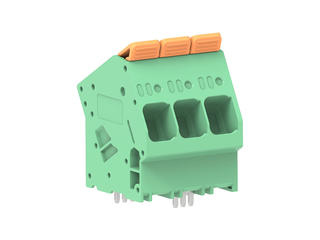 2249310003 - 10.00mm Pitch Lever Activated Fixed Mount PCB Terminal Block, 35° Wire Entry, Left Rear Terminal, 3 Circuits