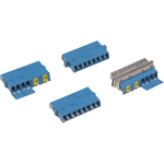 Molex-1061210400 Connector Fiber Optics LC Adapter, Eight Port, Blue Body, Ceramic Alignment Sleeve, Snap Mount Style, LC Footprint, No Shutter
