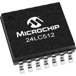 Microchip Technology-24LC512-I/ST14 EEPROM EEPROM Serial-I2C 512K-bit 64K x 8 3.3V/5V 14-Pin TSSOP Tube