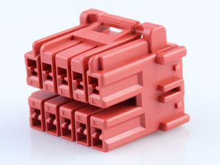 5056051002 - CP-3.3 Receptacle Housing, 3.30mm Pitch, Dual Row, Polarized, Positive Inertia Lock, 10 Circuits, Red