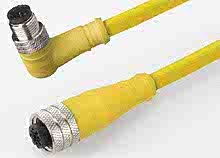 1200661017 - Micro-Change (M12) Double-Ended Cordset, 4 Poles, Male (90°) to Female (Straight), 18 AWG, Yellow TPE Cable, 5.0m (16.40') Length 1200661017 - Micro-Change (M12) Double-Ended Cordset, 4 Poles, Male (90°) to Female (Straight), 18 AWG, Yellow TPE Cable, 5.0m (16.40') Length