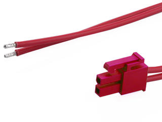 2262451023 - Mini-Fit Versa Color-to-Pigtail Off-the-Shelf (OTS) Cable Assembly, 4.20mm Pitch, Dual Row, 300.00mm Length, 2 Circuits, Red