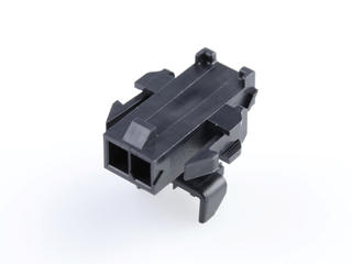 2008750102 - Micro-Fit TPA Panel Mount Plug Housing, Single Row, 2 Circuits, UL 94V-0, Low-Halogen, Black