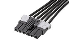 1451350603 - Mini-Fit TPA2-to-Mini-Fit TPA2 Off-the-Shelf (OTS) Cable Assembly, Single Row, 300.00mm Length, 6 Circuits, Black