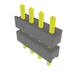 Samtec-ZW-04-16-G-S-245-100 Connector Headers and PCB Receptacles Conn Board Stacker HDR 4 POS 2.54mm Solder ST Top Entry Thru-Hole Bulk