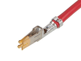 2174812222 - Pre-Crimped Lead Mini-Fit Sr. Female-to-Pigtail, Gold (Au) Plating, 150.00mm Length, 8 AWG, Red