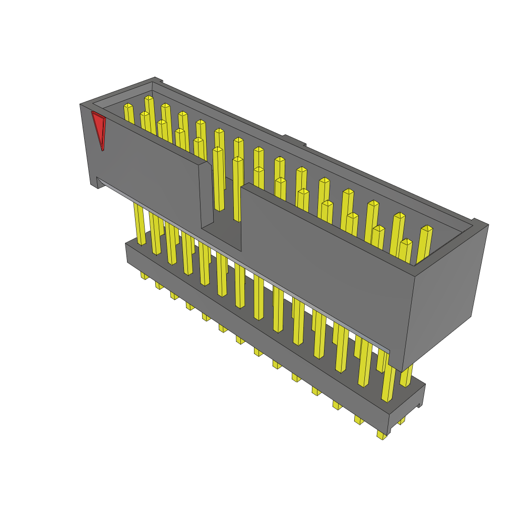 Samtec-ZSS-114-03-L-D-740 Connector Headers and PCB Receptacles Conn Elevated Shrouded Header HDR 28 POS 2.54mm Solder ST Top Entry Thru-Hole Layer