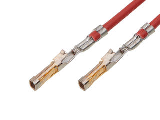 2196802122 - Pre-Crimped Lead SL Female-to-SL Female, Tin (Sn) Plating, 150.00mm Length, 24 AWG, Red