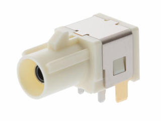 2011260002 - 50 Ohms, FAKRA Jack, Right-Angle, Through-Hole, Gold (Au) Plated Contacts, Keying Option B, Cream White, Tape and Reel