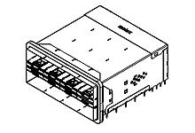 1700711001 - zSFP+ Stacked Ganged Assembly with Elastomeric Gasket, 2-by-1 No Light Pipes, 40 Circuits