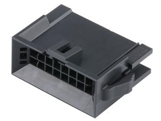 2245561216 - Nano-Fit BMI Plug Housing, TPA Capable, 2.50mm Pitch, Dual Row, 16 Circuits, Black, Panel Mount, Glow-Wire Capable