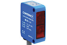 1202540034 - Contrinex Photoelectric Sensor, C23 (20 x 30mm) Housing, Reflex, 20 -8000mm Operating Distance, PNP, Changeover/IOL, 2m 4-wire PVC Cable