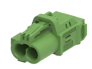2079118244 - High-Speed FAKRA Mini (HFM) Dual Jack Housing, 1x2, Key E, Green, without CPA 2079118244 - High-Speed FAKRA Mini (HFM) Dual Jack Housing, 1x2, Key E, Green, without CPA