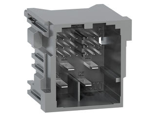 2005010254 - stAK50h Vertical Hybrid Header, 25 Circuits, Key 4, Dark Gray, Tube