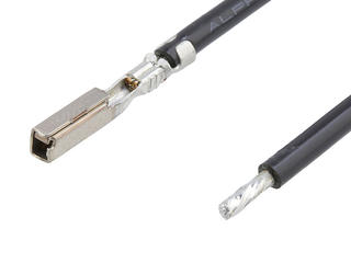 2245642124 - Pre-Crimped Lead MX64-Female-to-Pigtail, Gold (Au) Plating, 300.00mm Length, 18 AWG, Black