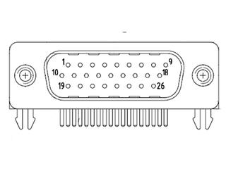 1731130210 - FCT High-Density D-Sub Connector, Male, Right-Angle, PCB Through Hole, Gold Plating, Grounding Bracket with Snap-in, 62 Circuits