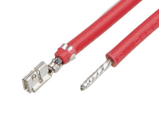 2196552112 - Pre-Crimped Lead Micro-One Female-to-Pigtail, Matte Tin Plating, 150.00mm Length, 24 AWG, Red