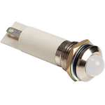 Bivar-MPC12-1WD12V Panel Mount Indicators IP54 Rated Sealed Panel Mount Indicators, M12 Nut and Spring Lock Washer, 12V, White Housing, White LED, 8mm White Diffused Tinted Lens