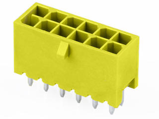 2242461041 - Micro-Fit+ Versa Color Vertical Header, Through Hole, 3.00mm Pitch, Dual Row, 10 Circuits, 0.38µm Gold (Au) Plating, Glow-Wire Capable, Yellow, Tray