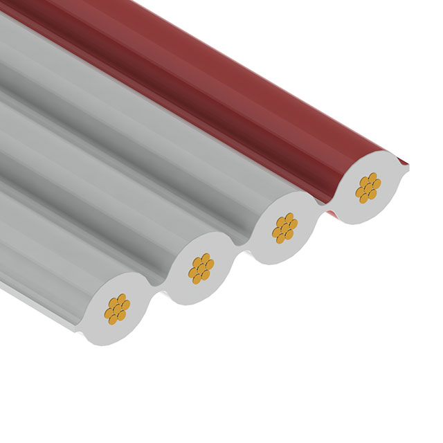 04 strand ribbon-gray with red