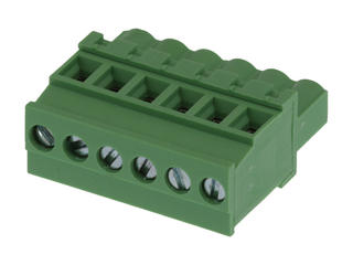 395337006 - 5.08mm Pitch Eurostyle Vertical Plug, Rear Wire Entry, Green Housing, 6 Circuits