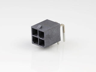 1720640004 - 5.70mm Pitch, Mega-Fit Right-Angle Header, 4 Circuits, 0.38µm Gold (Au) Plating, UL 94 V-0, Glow-Wire Capable, Tray, Black