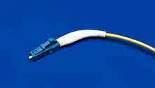 1060247130 - LC Connector, Singlemode, 125µm Ceramic Ferrule, 1.60mm Simplex Cable, Blue Housing, White 45° Boot
