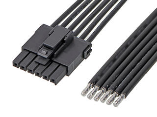 2174661061 - Ultra-Fit Tangless Female-to-Pigtail Off-the-Shelf (OTS) Cable Assembly,  3.50mm Pitch, Single Row, 150.00mm Length, 6 Circuits, Black