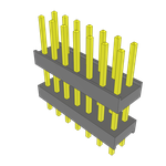 Samtec-ZW-07-09-T-D-375-120 Connector Headers and PCB Receptacles Conn Board Stacker HDR 14 POS 2.54mm Solder ST Top Entry Thru-Hole Bulk