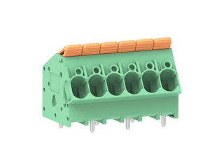 2213920006 - 7.50mm Pitch Lever Activated Fixed Mount PCB Terminal Block, 35° Wire Entry, Left Rear Terminal, 6 Circuits