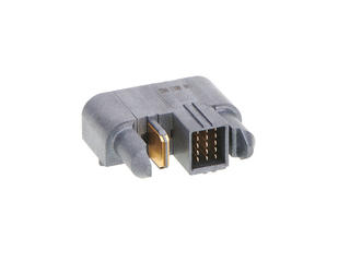 1710888411 - EXTreme Ten60Power Right-Angle Plug with Guides, 1 Split Power Circuit, 15 Signal Circuits, Press Fit Tail