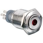 Bulgin Limited-MP0045/1D2RD220S Switch Push Button Switch Push Button N.O./N.C. DPDT Flush Round Button 3A 250VAC Momentary Panel Mount Solder Tag Bulk