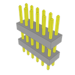Samtec-TW-06-05-L-D-285-120 Connector Headers and PCB Receptacles Conn Board Stacker HDR 12 POS 2mm Solder ST Top Entry Thru-Hole Bulk