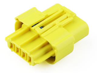 2077820403 - Squba 3.6 Sealed Receptacle Assembly, 3.60mm Pitch, 3 Circuits, Single Row, Glow-Wire Capable, Key D, Yellow, UL1007/UL1061 Compatible