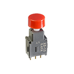NKK Switches-AB25AP-FA Switch Push Button Switch Push Button ON (ON) DPDT Round Plunger 0.1A 28VAC 28VDC 0.4VA Momentary Thru-Hole PC Pins