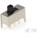 TE Connectivity-1825255-1 Switch Slide Switch Slide ON None ON SPDT Top Slide 0.3A 125VAC PC Pins Thru-Hole Tray