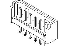532901280 - 2.00mm Pitch SlimStack Board-to-Board Header, Vertical, Single Row, 0.50mm Square Pin, with Friction Lock, 12 Circuits, with Kinked PC Tails