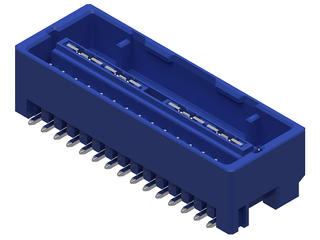 2011970284 - Spot-On Wire-to-Board Header with Nail, 2.00mm Pitch, Dual Row, Vertical, 28 Circuits, with Potting Capability, Matte Tin (Sn) Plating, Blue