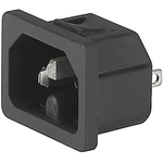 SCHURTER-6110.4210 Connector Power Conn Inlet PL 3 POS Faston ST Panel Mount 3 Terminal 1 Port Box