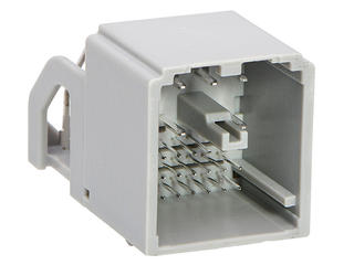 1600136604 - stAK50h Single Bay Infotainment Hybrid Header, 28 Circuits, Key 4, 2.50mm PC Tail Length, UL 94 HB, Gray, Tube