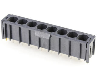 1720420802 - Super Sabre Vertical Header, 8 Circuit, Short Solder Tail with Board Lock, Complies with UL1977 Finger Proof Standards, Glow-Wire Capable