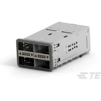 TE Connectivity-2227225-2 Connector Telephone and Telecom Conn zQSFP+ RCP 152 POS 2.4mm Press Fit RA Thru-Hole 152 Terminal 4 Port Box/Tray