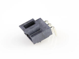 1053131103 - Nano-Fit Right-Angle Header, Through Hole, 2.50mm Pitch, Single Row, 3 Circuits, Tin (Sn) Plating, Black, Glow-Wire Capable, Tray