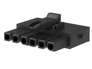 2157591006 - Micro-Fit+ Receptacle Housing, Single Row, 6 Circuits, UL 94V-0, Glow-Wire Capable, Black