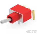 TE Connectivity-2-1825142-4 Switch Toggle Switch Toggle ON OFF ON SPDT Short Bat Lever PC Pins 20VAC 20VDC 0.4VA PC Mount with Bracket Bulk