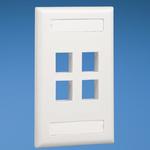 Panduit-NK4FIWY Connector Accessories Connector Accessories Faceplate Straight Acrylonitrile Butadiene Styrene Off White