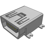 Samtec-MUSB-05-S-AB-SM-A-TR Connector USB Conn Mini USB 2.0 Type AB RCP 5 POS 0.8mm Solder RA SMD 5 Terminal 1 Port T/R
