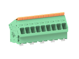 2249320009 - 10.00mm Pitch Lever Activated Fixed Mount PCB Terminal Block, 35° Wire Entry, Left Front Terminal, 9 Circuits
