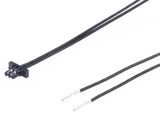 2263921024 - Zero-Hachi-to-Pigtail Off-the-Shelf (OTS) Cable Assembly, Single Row, Tin (Sn) Plating, 2 Circuits, 600.00mm Length, Black