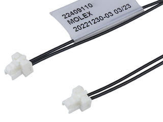 2240911024 - CLIK-Mate-to-CLIK-Mate Off-the-Shelf (OTS) Cable Assembly, 1.25mm Pitch, Single Row, 600.00mm Length, 2 Circuits, White